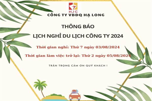 Thông báo lịch nghỉ du lịch 2024